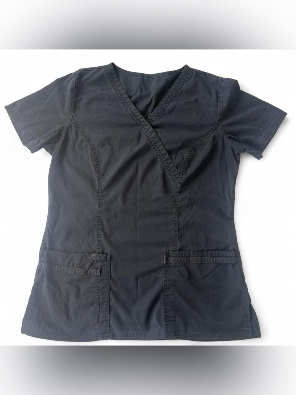 Lot of 2 Women’s Scrub Tops Size Small Medical Nursing Uniform Shirts - Picture 2 of 6